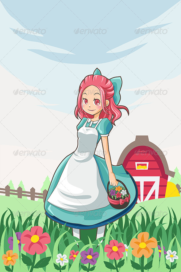 Country Farm Girl - People Characters