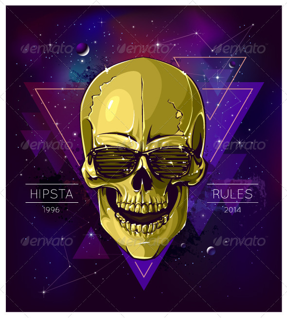 Hipster Skull - Vectors