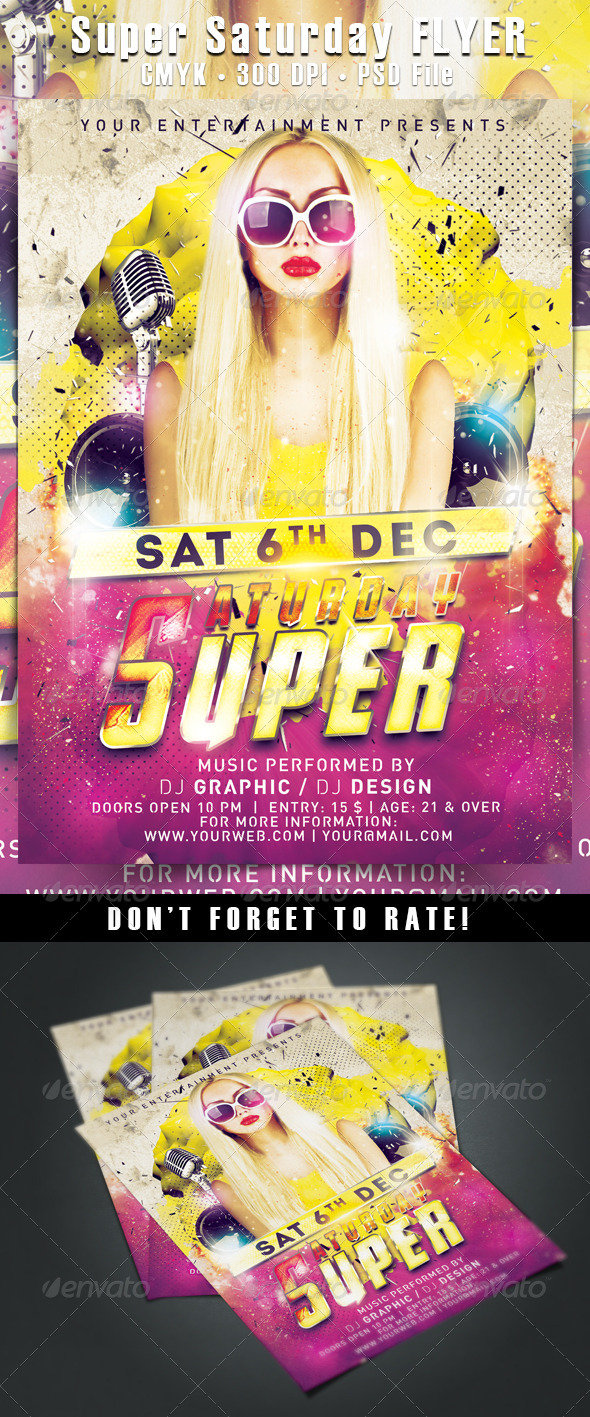 Super Saturday Flyer - Clubs & Parties Events