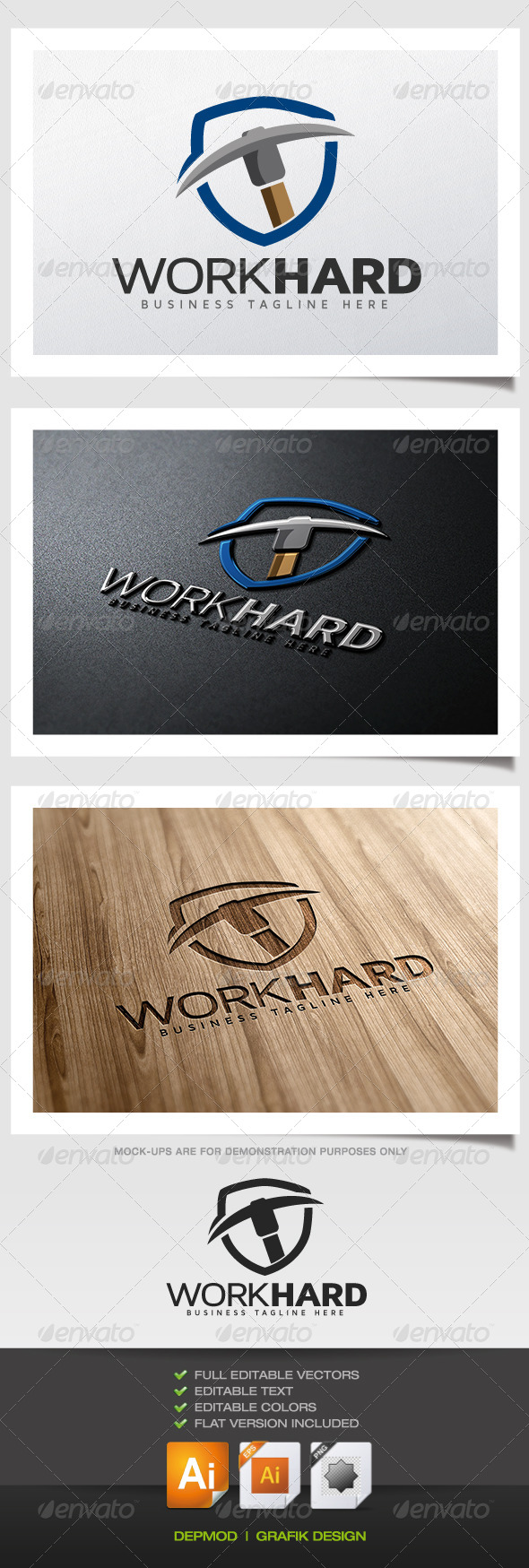 Work Hard Logo - Symbols Logo Templates
