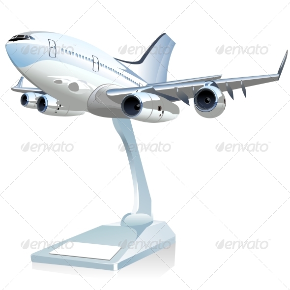 Vector Cartoon Airliner - Man-made Objects Objects