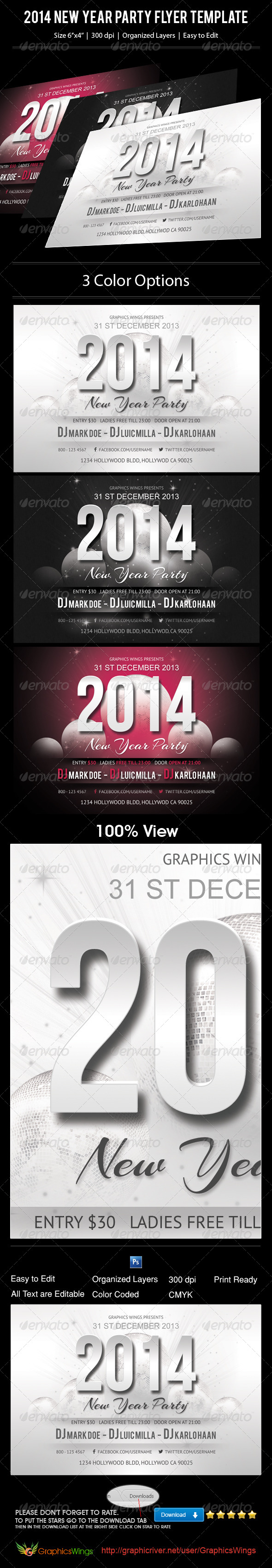 2014 New Year Party Flyer Template - Events Flyers