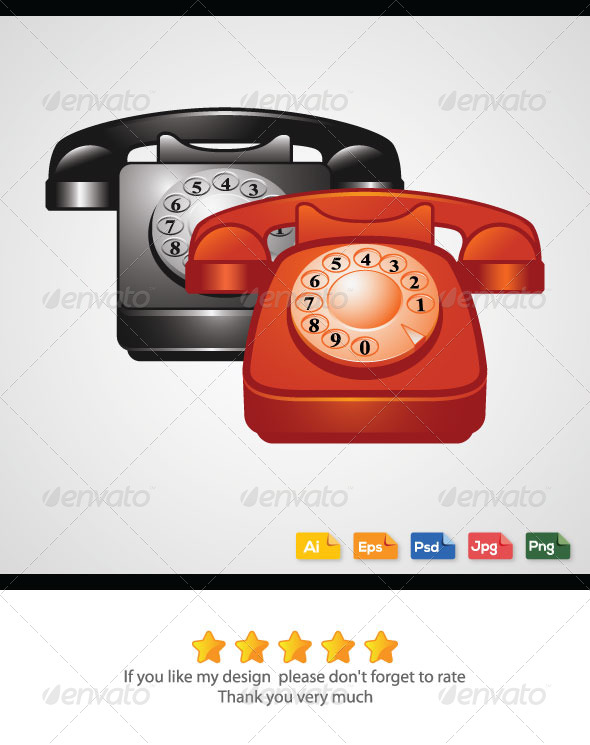 Classic Telephones - Objects Vectors