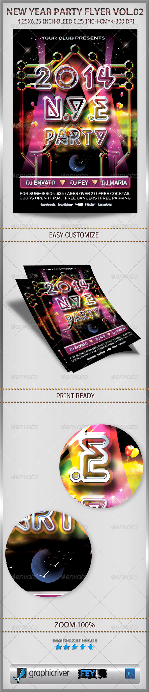 New Year Party Flyer Vol.02 - Flyers Print Templates