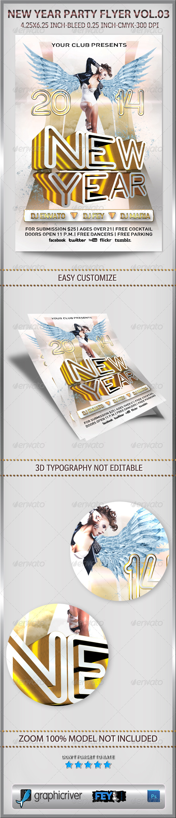 New Year Party Flyer Vol.03 - Flyers Print Templates