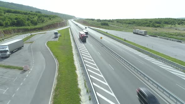 Drone View Of Summer Road With Traffic alt
