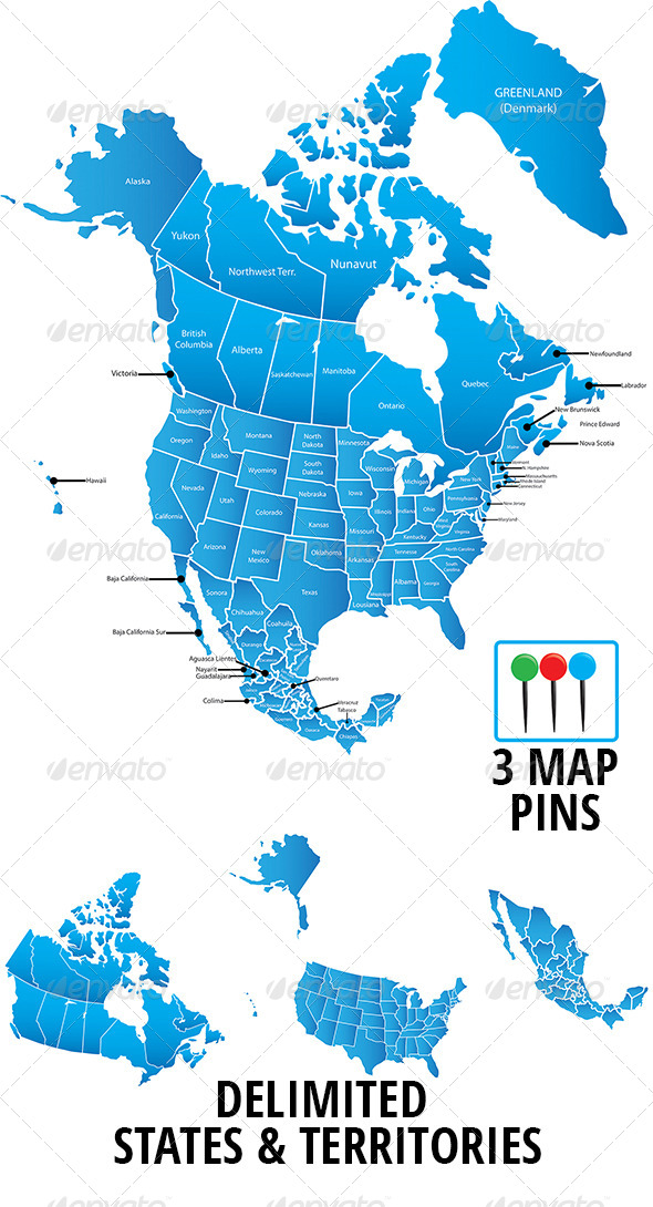 North America Map Vector - Conceptual Vectors