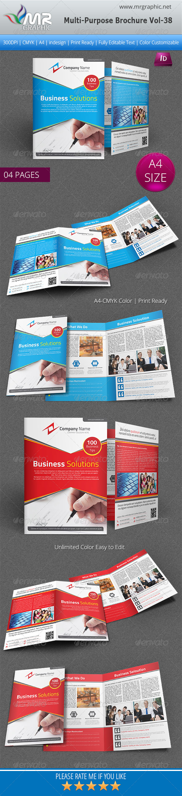 Multipurpose Bi-fold Brochure Template Vol-38 - Corporate Brochures