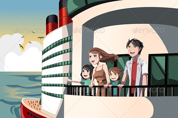 Family on a Cruise Trip - Travel Conceptual