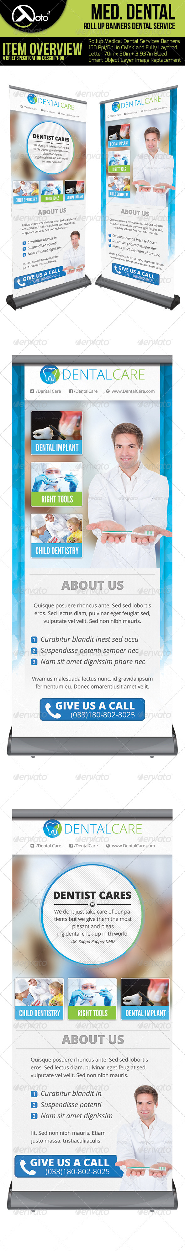 Medical Dental Service Roll Up Banners - Signage Print Templates