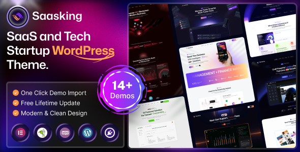 Saasking – SaaS & Tech Startup WordPress Theme