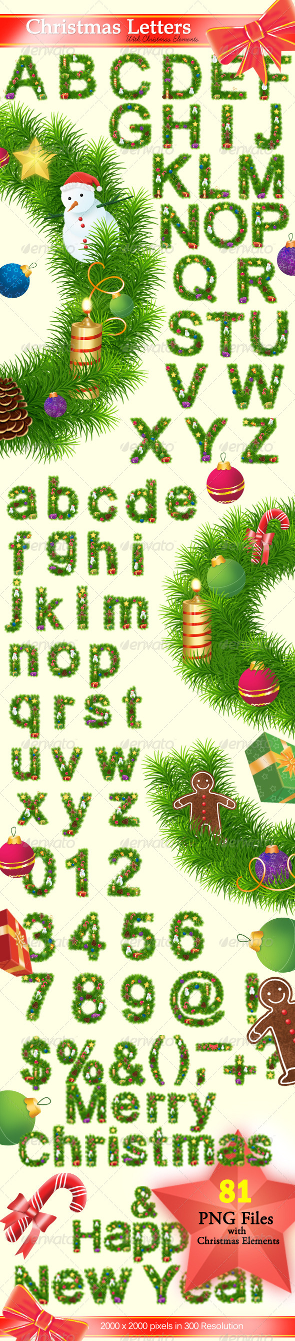 Christmas Letters - Decorative Symbols Decorative
