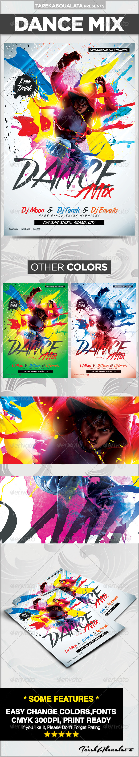 Dance Mix Flyer - Clubs & Parties Events