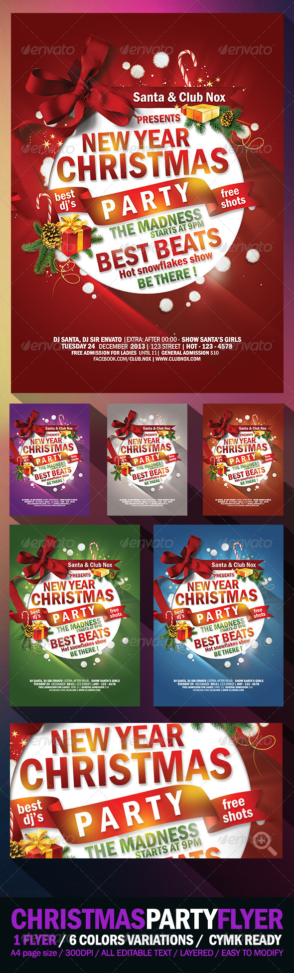 Christmas & Happy New Year Party Flyer - Clubs & Parties Events