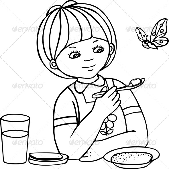 Girl and Butterfly - People Characters
