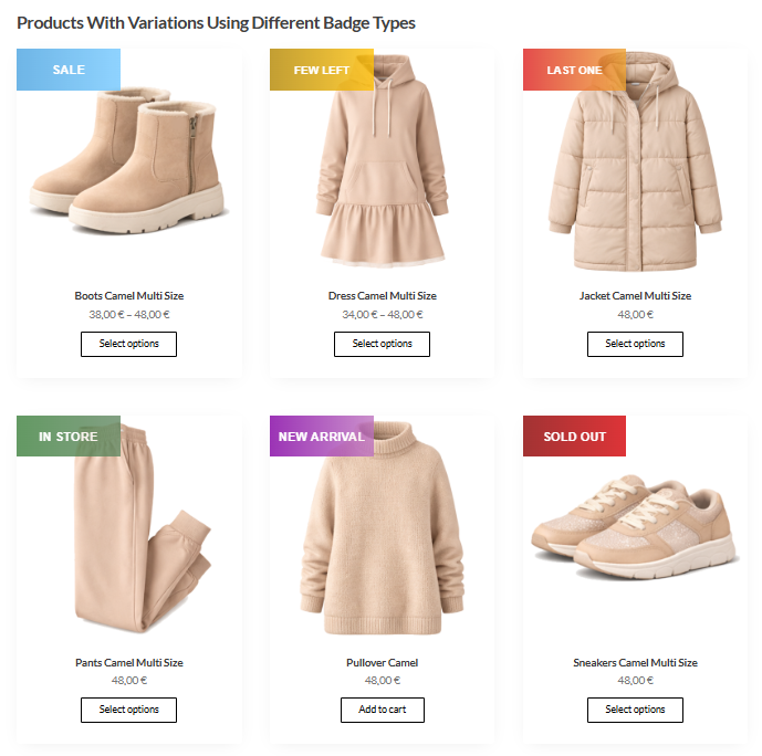 WooCommerce Products Badge Management