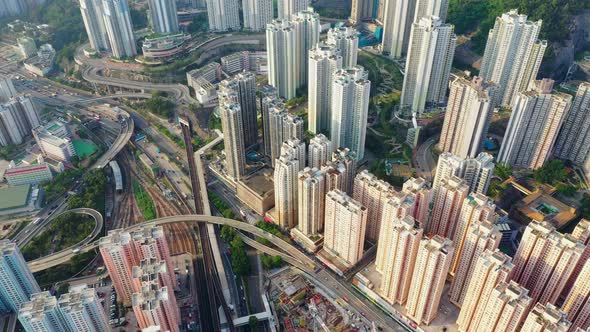 Top view of Hong Kong city alt