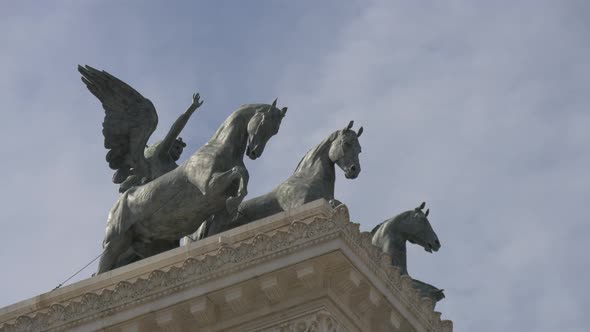 Low angle view of the Goddess Victoria statue 
