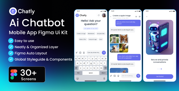 Chatly Ai Chatbot Mobile App Figma UI Kit