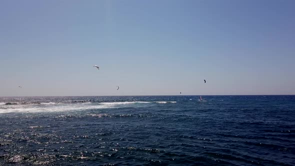 Kite Surfers at Atlantc Ocean, Tenerife, Spain