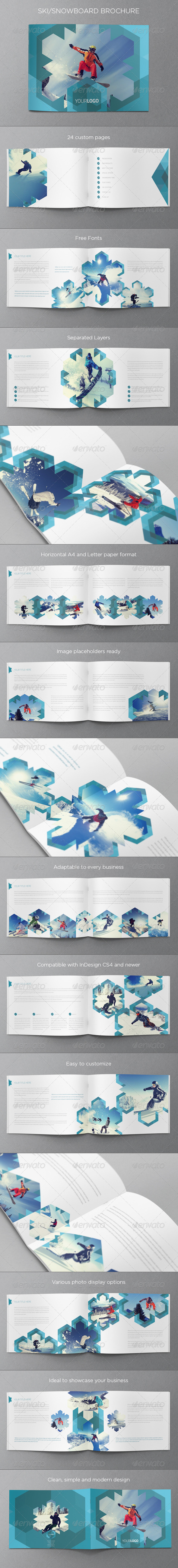 Ski & Snowboard Winter Brochure - Brochures Print Templates