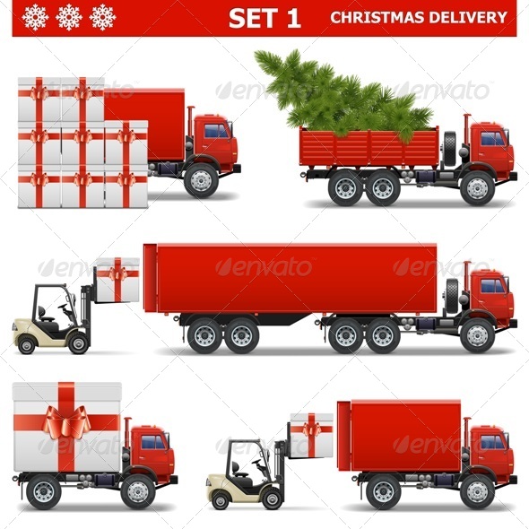 Vector Christmas Delivery Set 1 - Christmas Seasons/Holidays