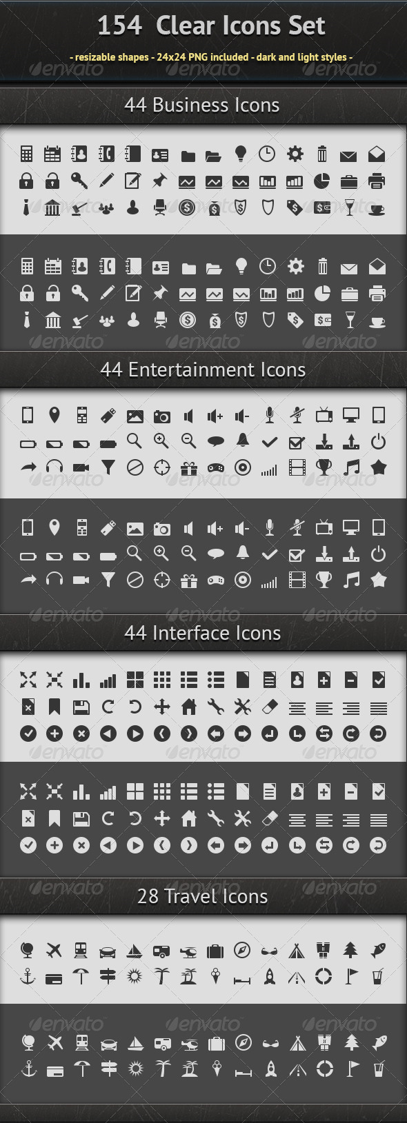 154 Icons Set - Web Icons