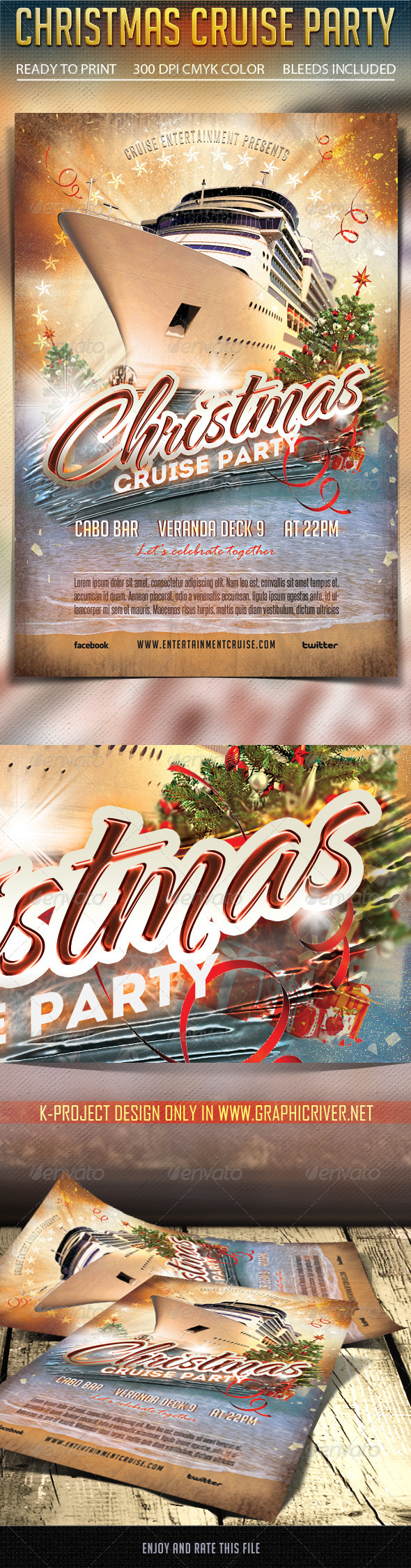 Christmas Cruise Party Flyer - Clubs & Parties Events