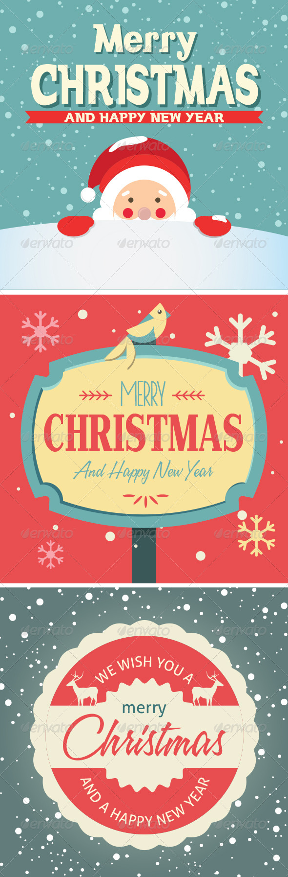 Vector Elements for Christmas Cards - Christmas Seasons/Holidays