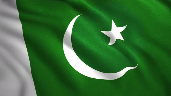 Pakistani Flag Cloth Swaying in the Wind Seamless Loop alt