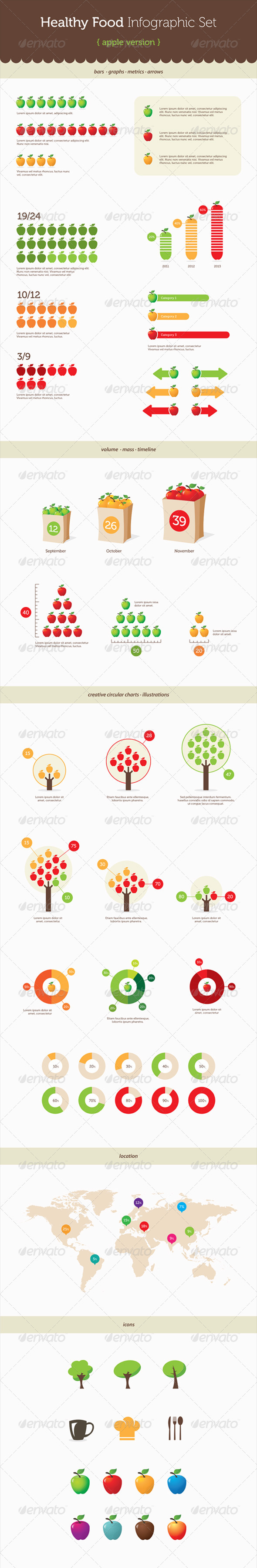 Infographic Elements - Healthy Food (Apple) - Infographics
