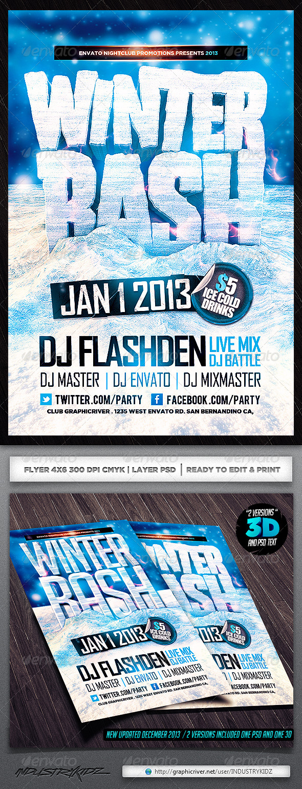 Winter Bash PSD Flyer - Events Flyers