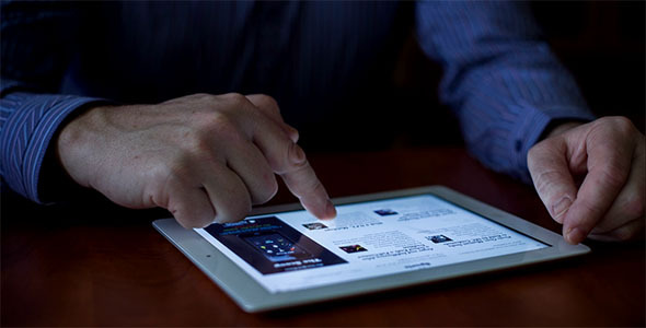 Business Man Working On Digital Tablet 5