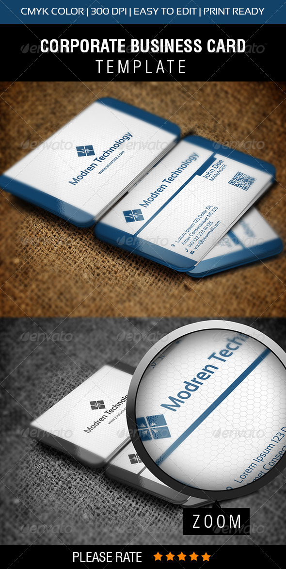 Modern Technology Business Card - Corporate Business Cards