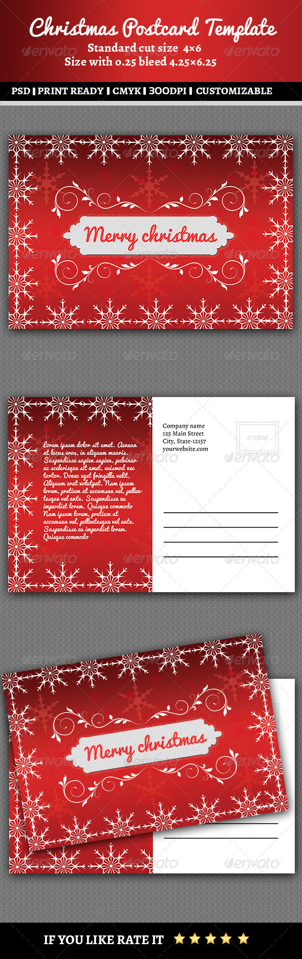 Christmas Postcard - Cards & Invites Print Templates