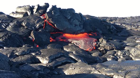 Lava River Daylight Glowing Hot Stream Magma
