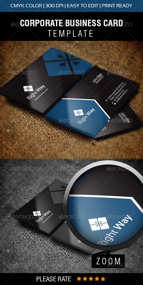 Right Way Business Card - Corporate Business Cards