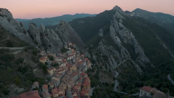 Aerial Drone Footage of Castelmezzano, Italy 4K