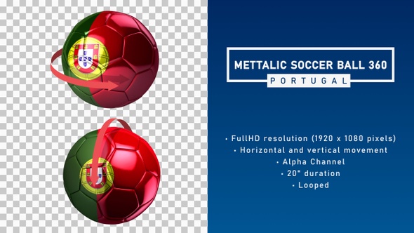 Metallic Soccer Ball 360º - Portugal