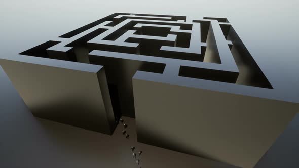 Crowd Entering a Huge Labyrinth alt