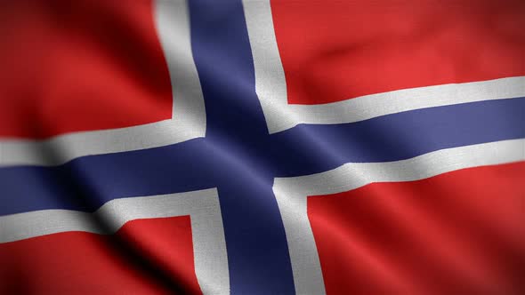 Norway Flag Closeup Blowing In Wind alt