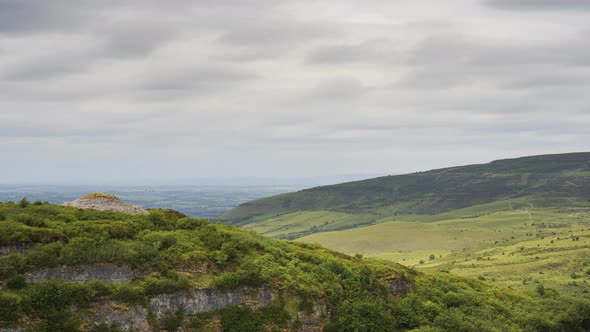 Time lapse of rural agricultural nature landscape during the day in Ireland. alt