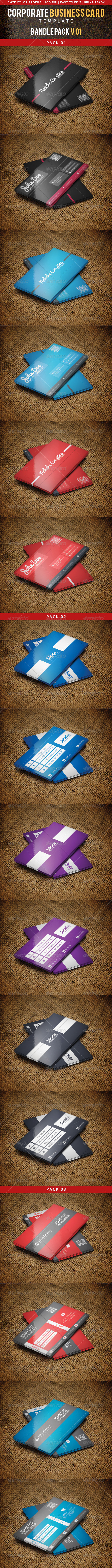 Corporate Business Card Bundle Pack 01 - Corporate Business Cards