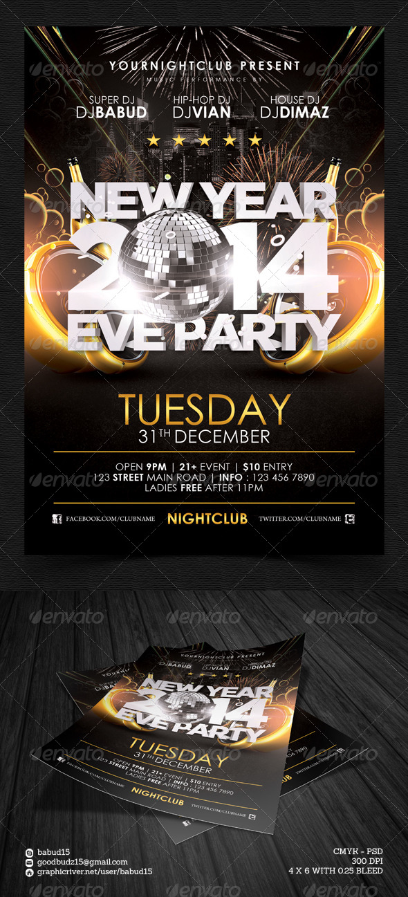 New Year Eve 2014 Flyer Template - Events Flyers