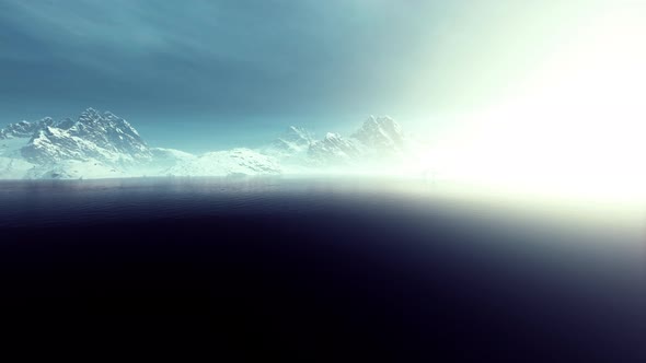 Mountains and Sea at Lofoten Islands in Norway alt