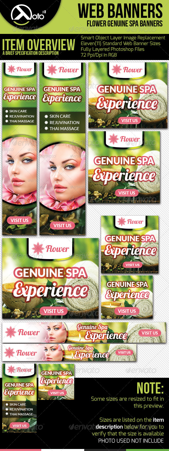 Flower Spa Holistic Healing Web Banners - Banners & Ads Web Elements