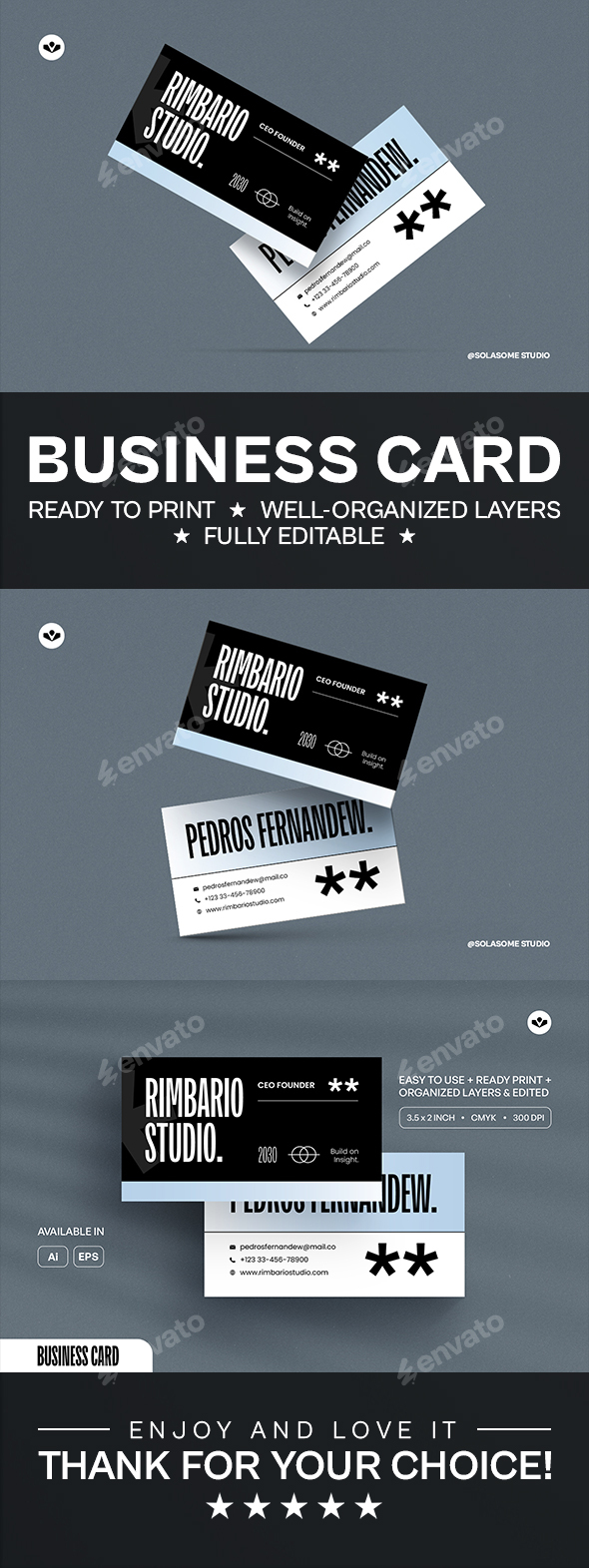 White Blue Business Card