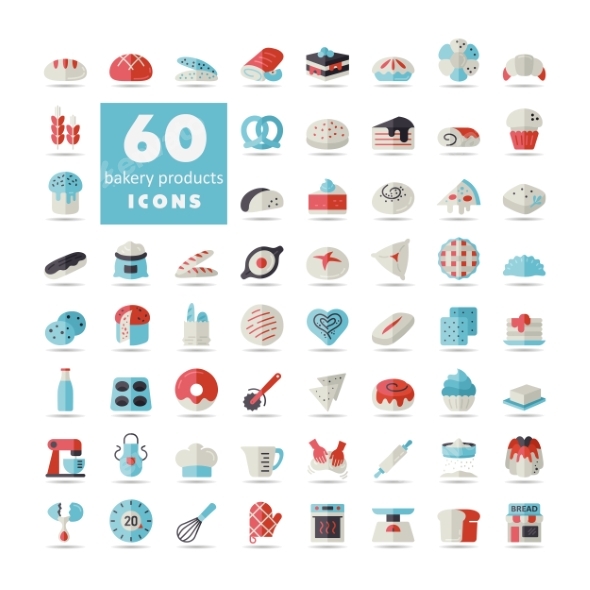 Bakery and Kitchen Essentials Vector Icon Set