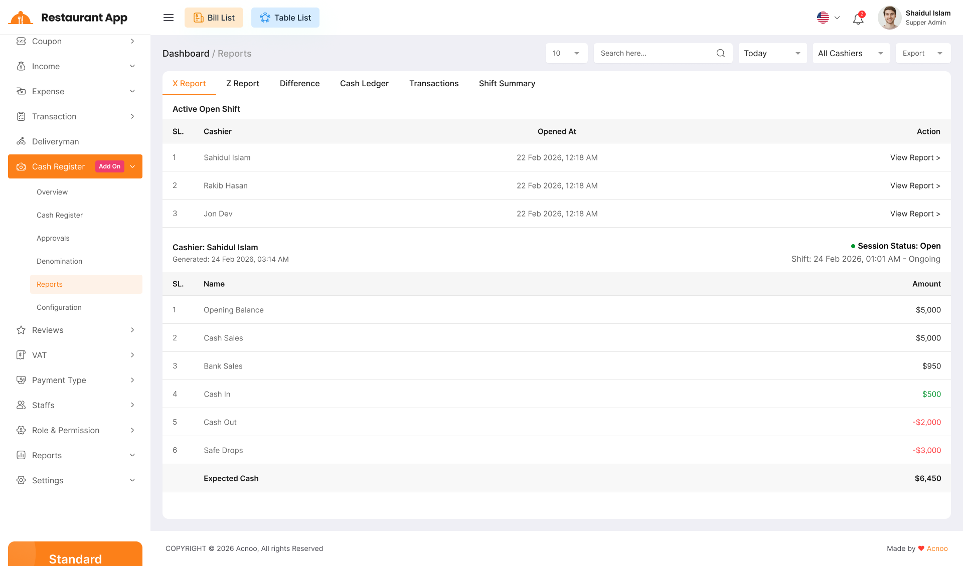 Restaurant App Cash Register Web Add-on by Acnoo | CodeCanyon
