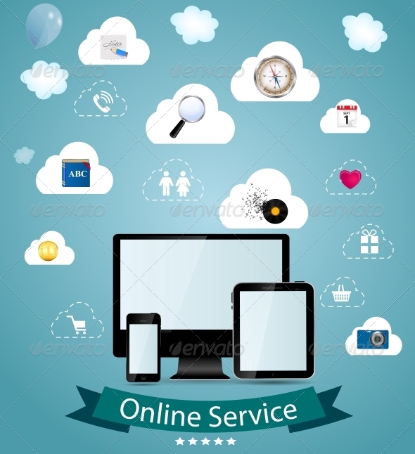 Online Service Concept Vector Illustration - Communications Technology